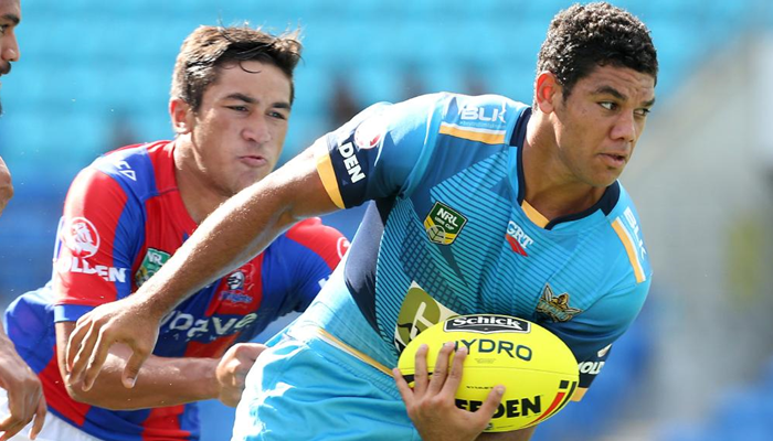 Brian Kelly playing for the Gold Coast Titans.