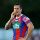 Super League Grand FInalist Mitchell Pearce while playing for Newcastle Knights, before joining Catalans Dragons