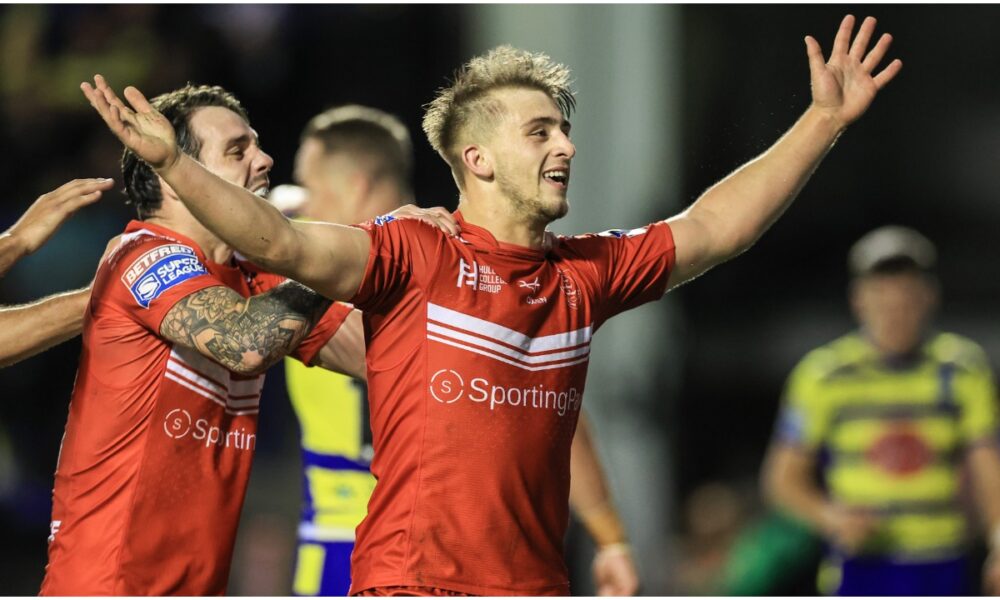 Mike Lewis Rugby Hull KR starlet Mikey Lewis reacts to being awarded the Try of the ...