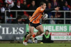 Ex-Castleford Tigers winger Justin Carney pictured making debut for new club