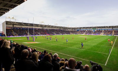 General view of Super League ground Halliwell Jones Stadium.