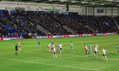Picture by Alex Whitehead/SWpix.com - 16/02/2023 - Rugby League - Betfred Super League - Warrington Wolves v Leeds Rhinos - Halliwell Jones Stadium, Warrington, England - A General View (GV).