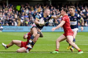Harry Newman awarded yellow card as Leeds' frustrations boil over