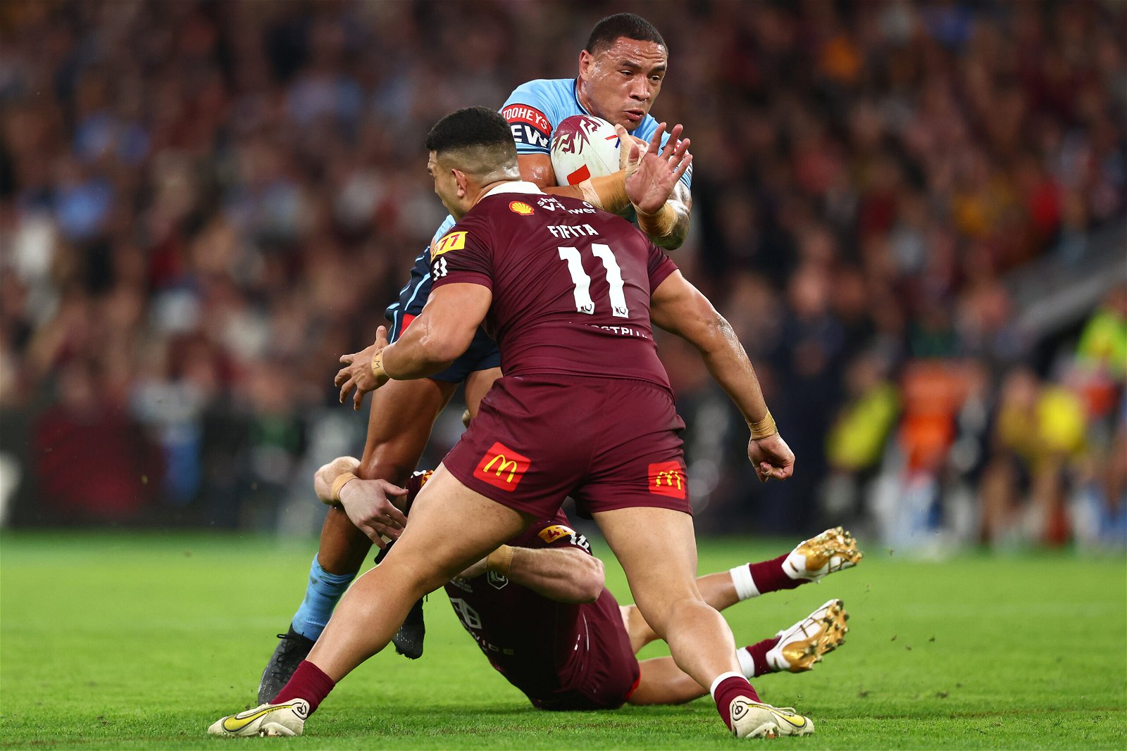 Tyson Frizell representing New South Wales in Origin clash.