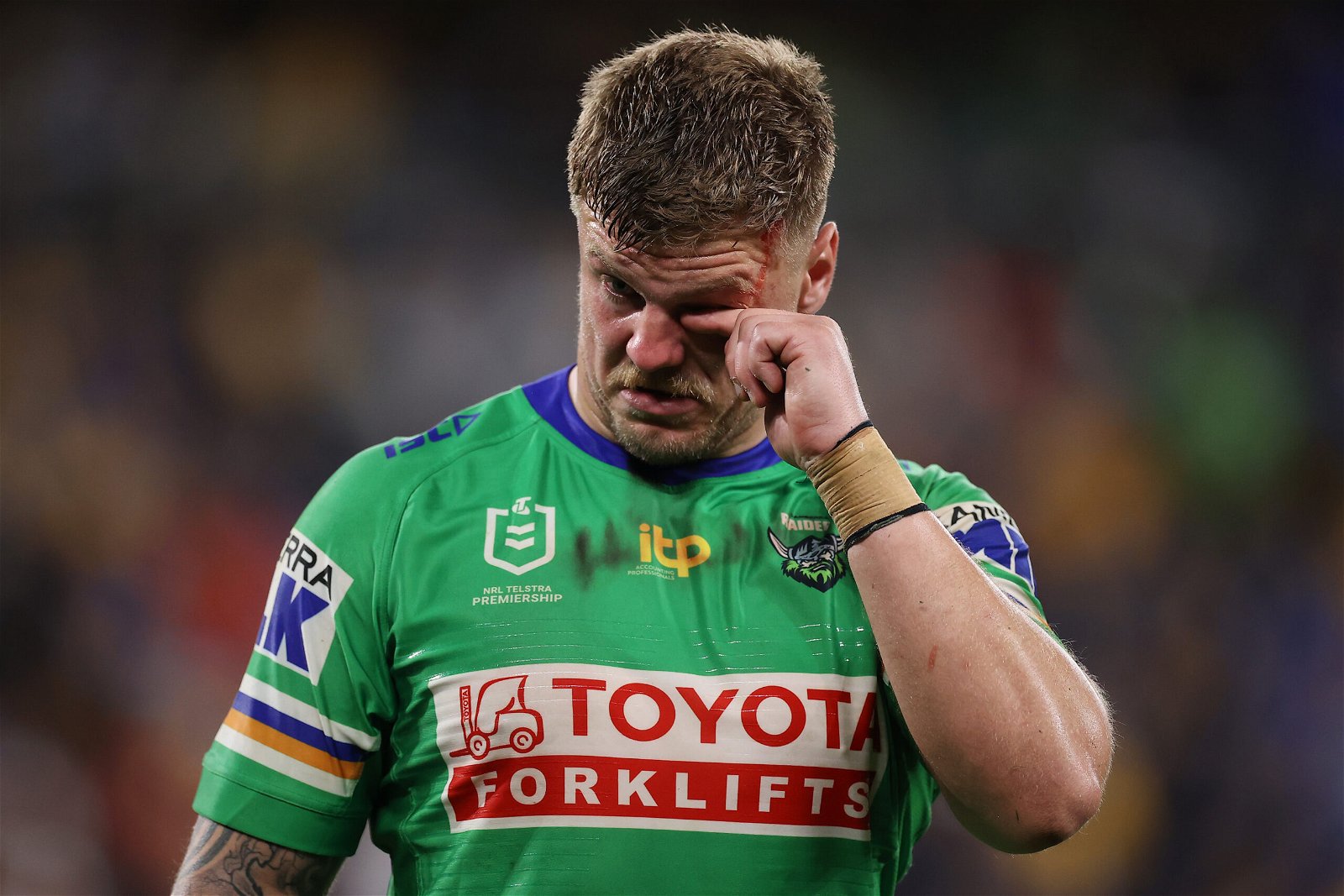 Former Wigan Warriors star Ryan Sutton playing for Canberra Raiders. -