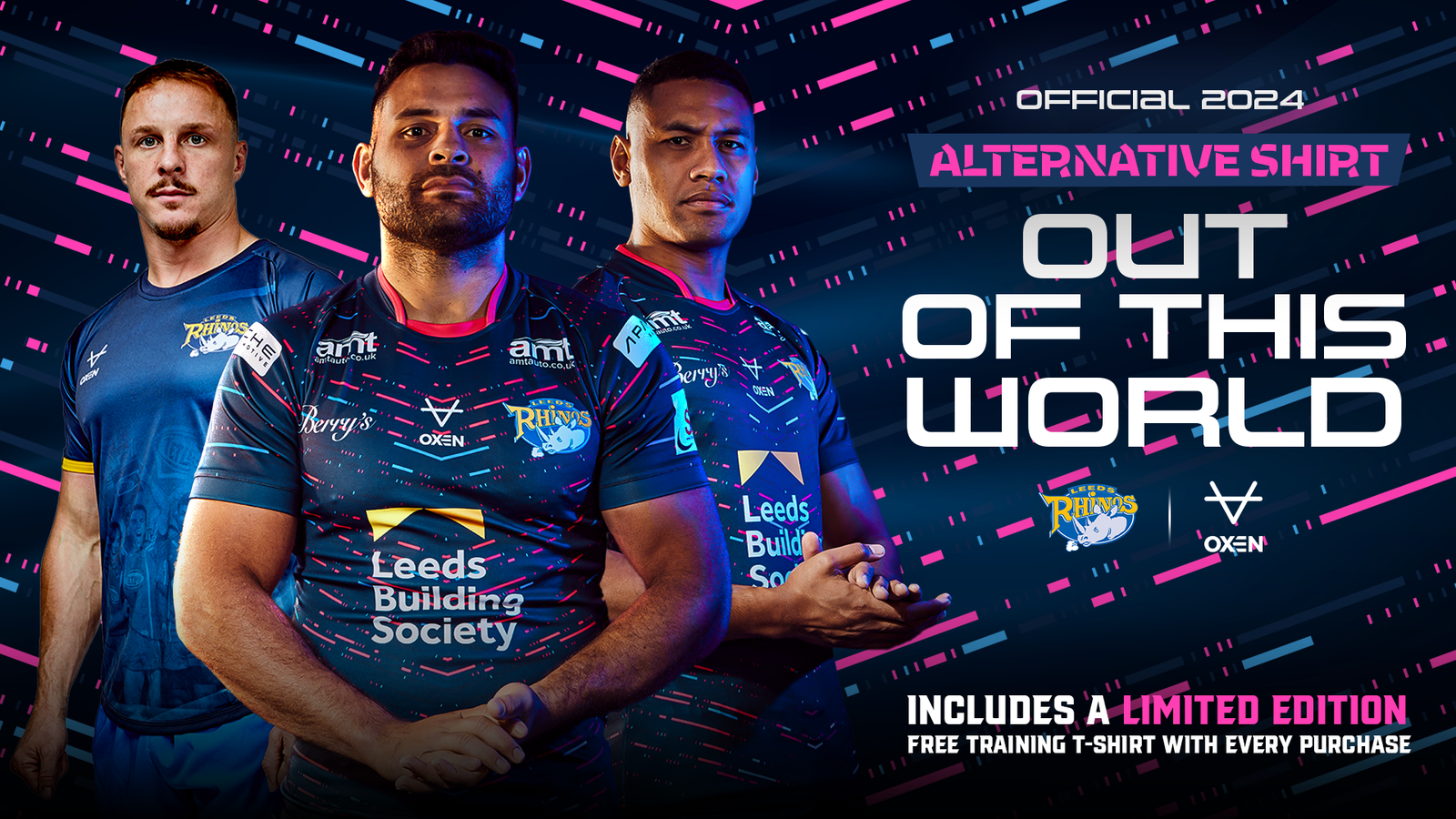 Leeds Rhinos launch 'out of this world' shirt for 2024 season Serious