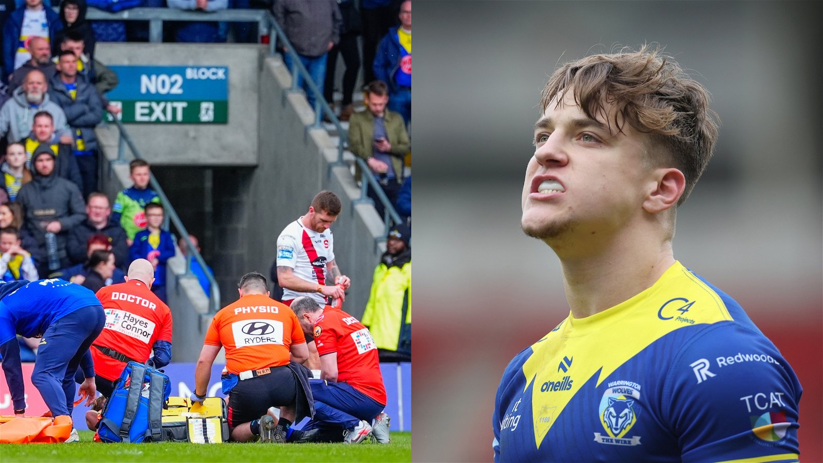 Warrington Wolves youngster stretchered off after horror injury - Serious  About Rugby League