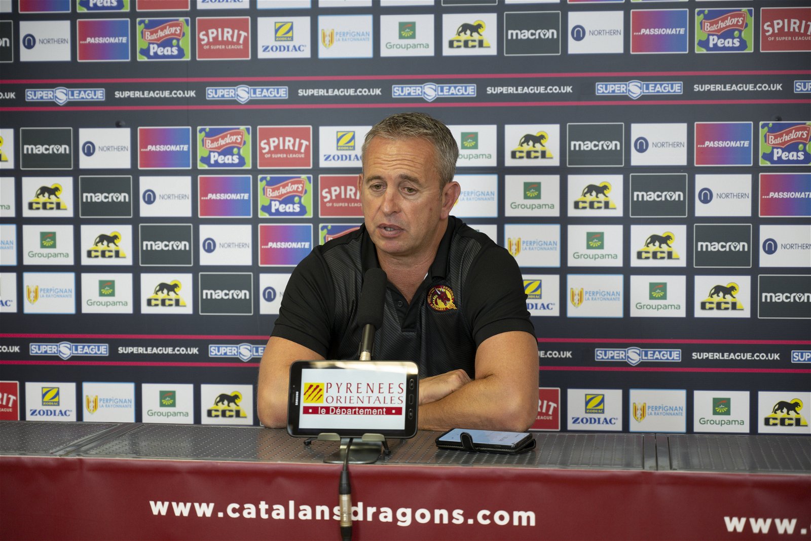 Catalans Dragons head coach Steve McNamara after defeat in the Challenge Cup