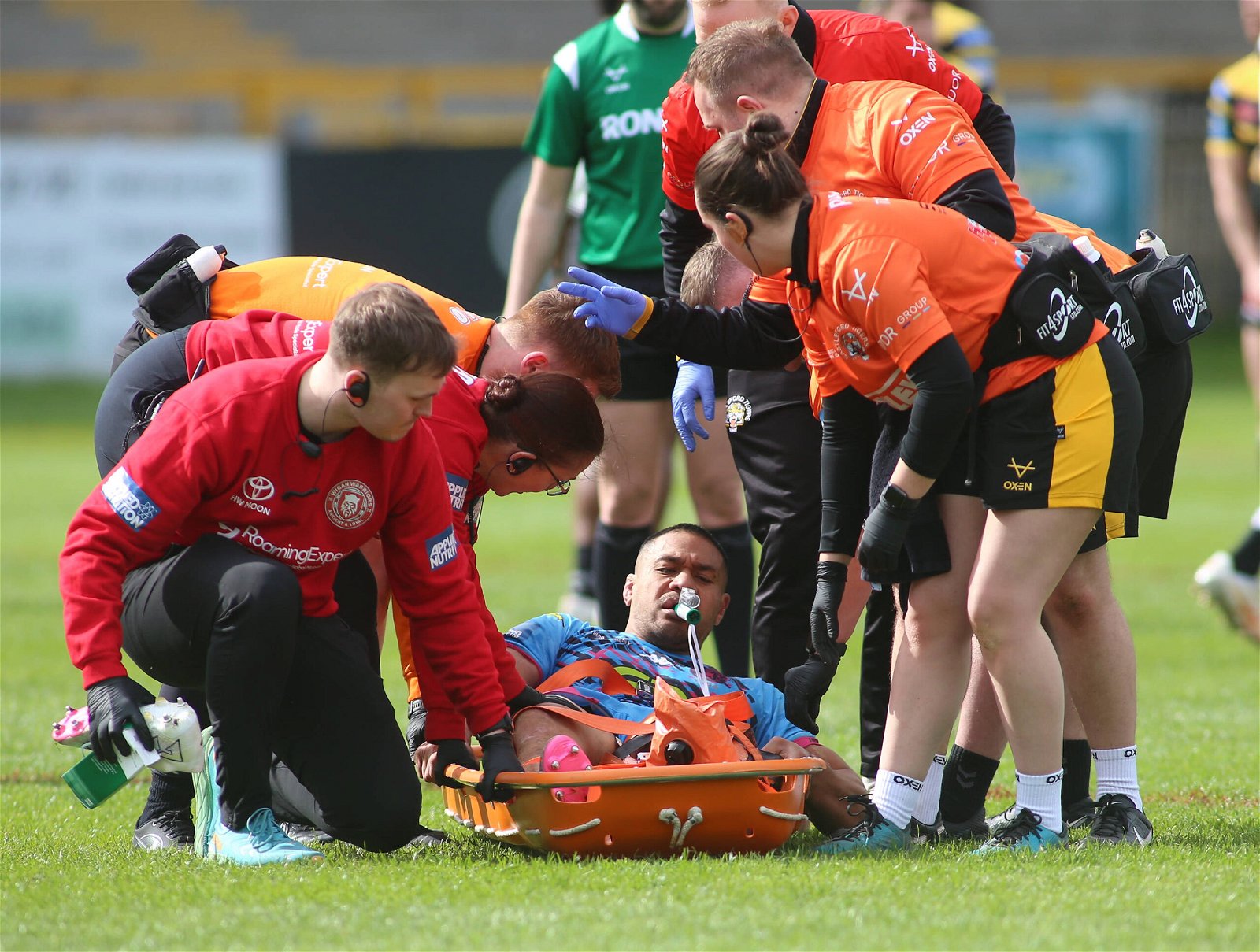 Wigan Warriors player stretchered off against Castleford Tigers.