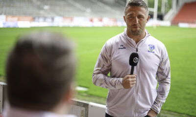 Warrington Wolves head coach Sam Burgess speaks to media at St Helens