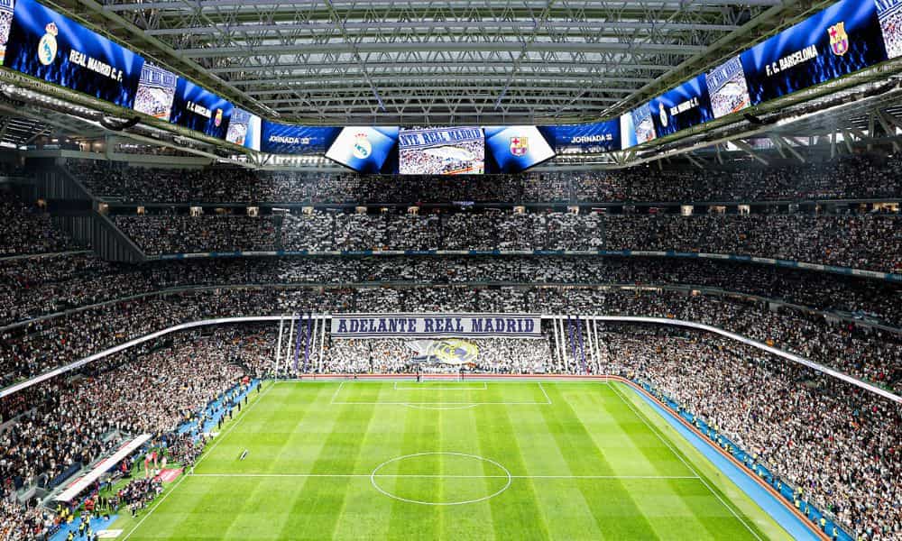 The Santiago Bernabéu Stadium.