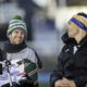 Kevin Sinfield (r) with Rob Burrow after completing his Extra Mile Challenge of 101 miles in under 24hrs.