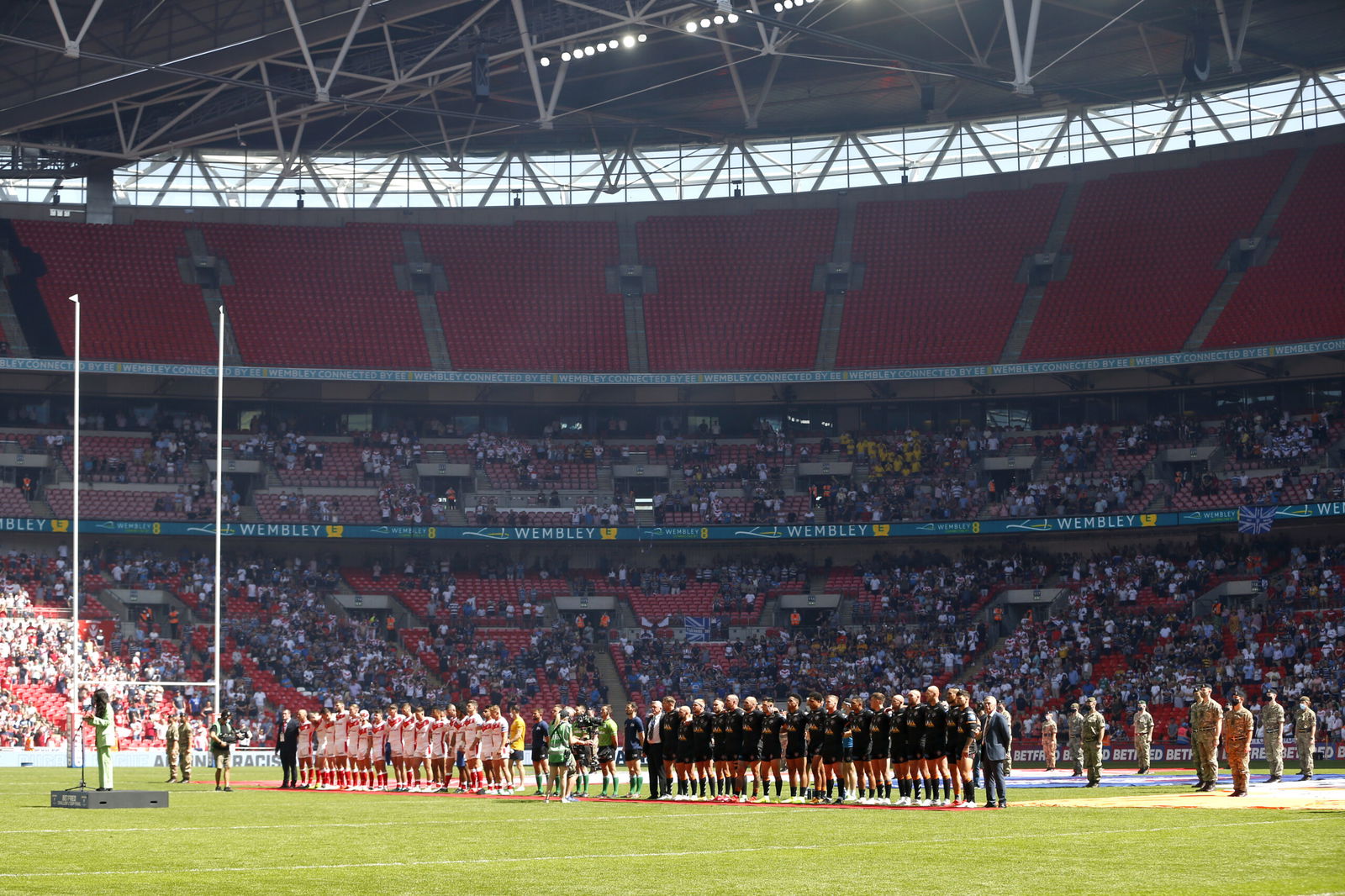 General view during the national anthem of the 2021 Challenge Cup final