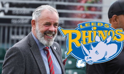 Leeds Rhinos badge and Ian Blease