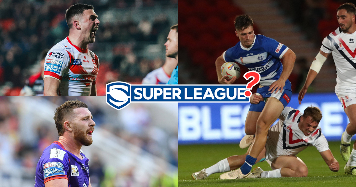 Super League logo, Lachlan Ilias, Jackson Hastings and Lewis Dodd