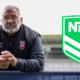 Shaun Wane in England gear and the NRL logo