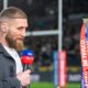 rugby league Sam Tomkins with a microphone