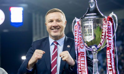 Wigan Warriors CEO Kris Radlinski celebrating