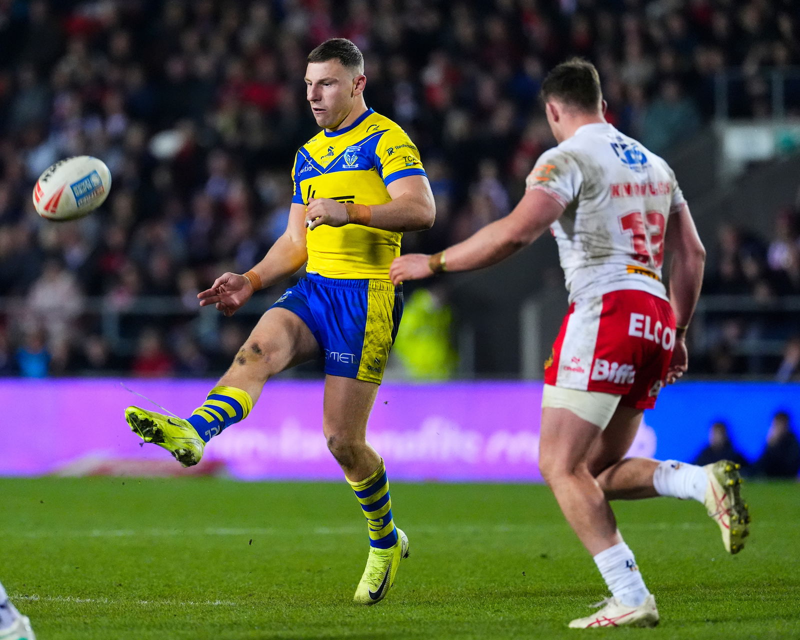 - 21/03/2025 - Rugby League - Betfred Super League Round 5 - St Helens v Warrington Wolves - The Totally Wicked Stadium, St Helens, England - George Williams of Warrington