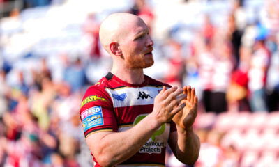 Wigan Warriors captain Liam Farrell applauds the crowd