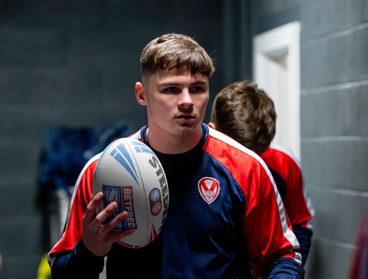St Helens fullback Jack Welsby pre-game