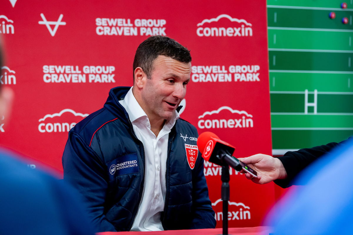 Hull KR boss Willie Peters doing an interview