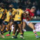 Salford Red Devils forward Joe Bullock in a tackle