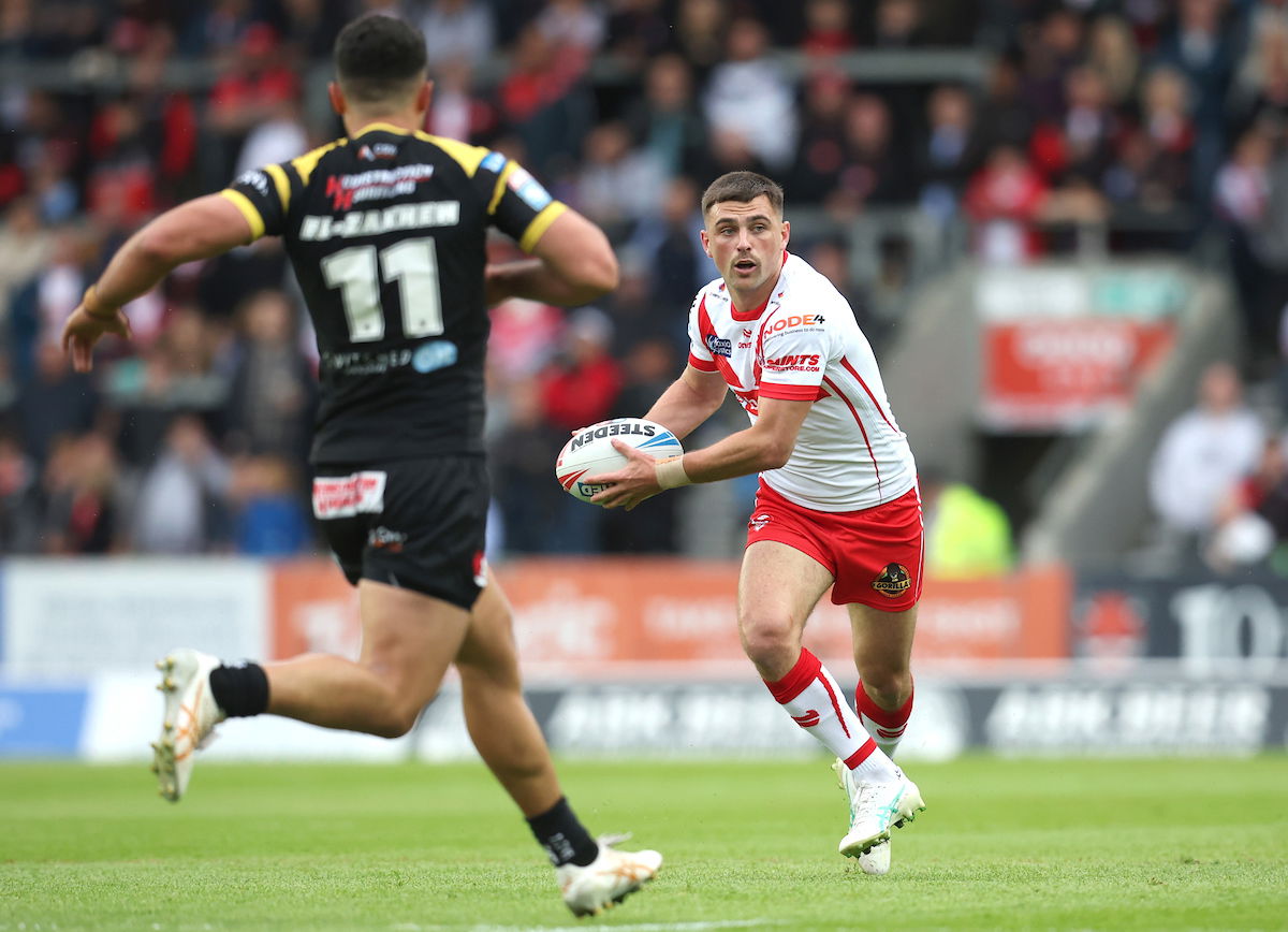 Former St Helens halfback Lewis Dodd in action
