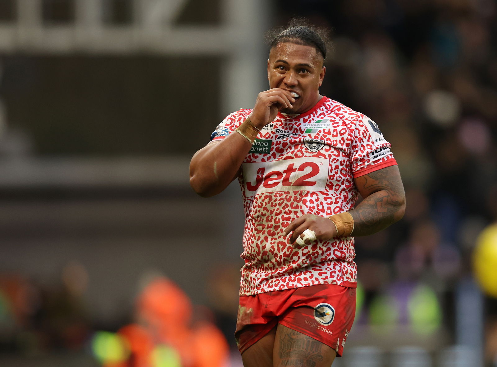 - 23/02/2025 - Rugby League - Betfred Super League Round 2 - Leigh Leopards v Huddersfield Giants - Leigh Sports Village, Leigh , England -Leigh Leopards' Tesi Niu