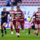 - 30/03/2025 - Rugby League - Betfred Super League - Wigan Warriors v Salford Red Devils - The Brick Community Stadium, Wigan, England - Patrick Mago of Wigan breaks through the Salford defence