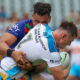 NRL player AJ Brimson in a tackle
