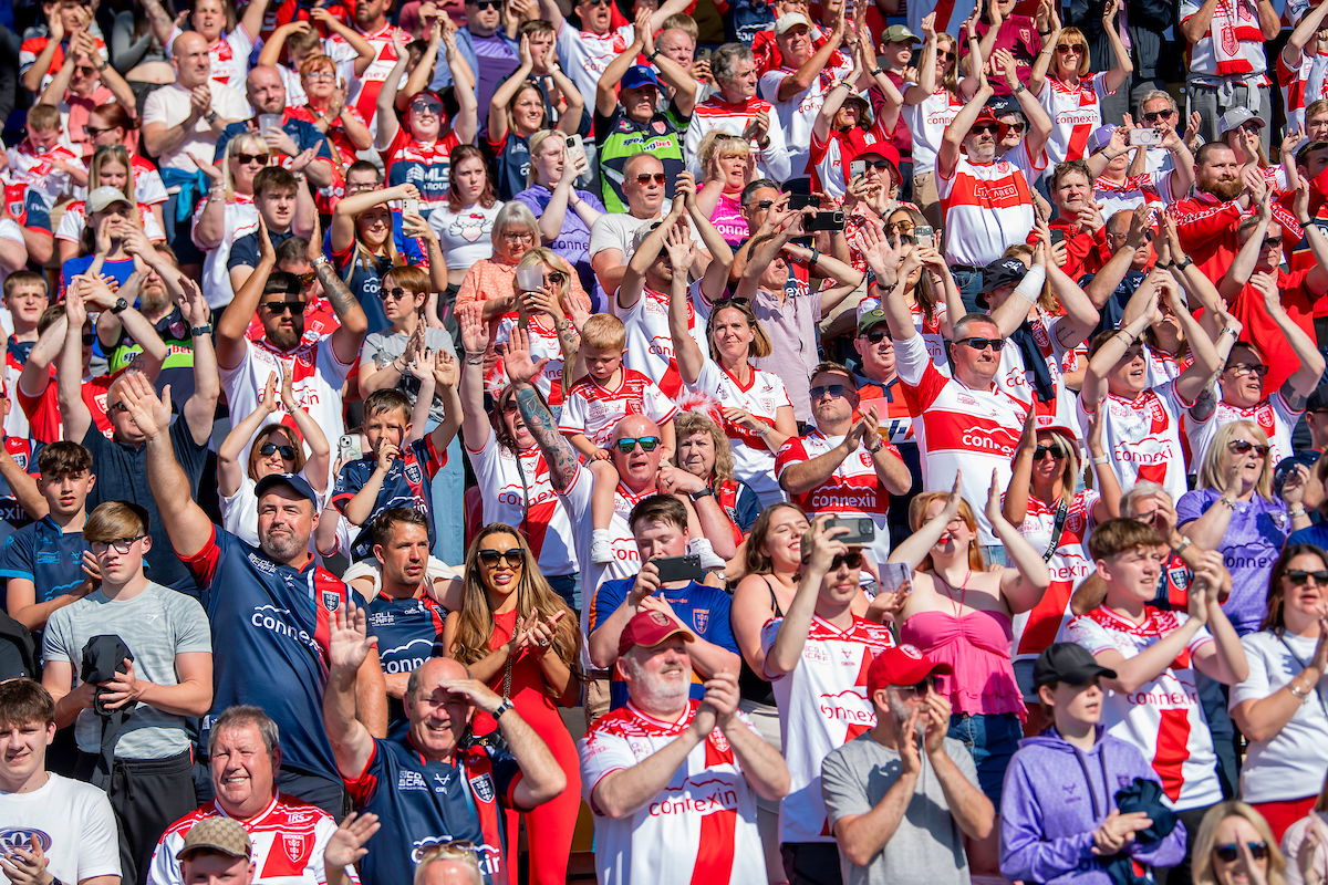 Hull KR fans celebrate Challenge Cup semi-final victory