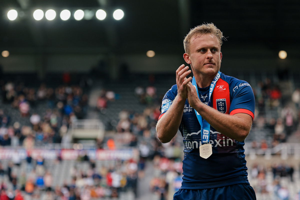 Hull KR hooker Jez Litten applauds fans