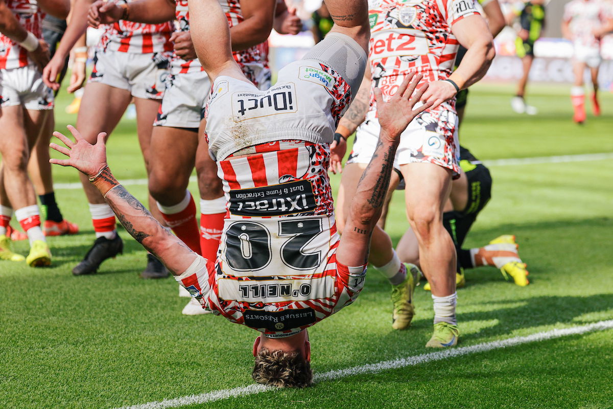 Super League Magic Weekend winners and losers as Ethan O'Neill of Leigh Leopards celebrates a try