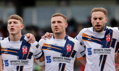 NRL forward Matty Nicholson in an England shirt