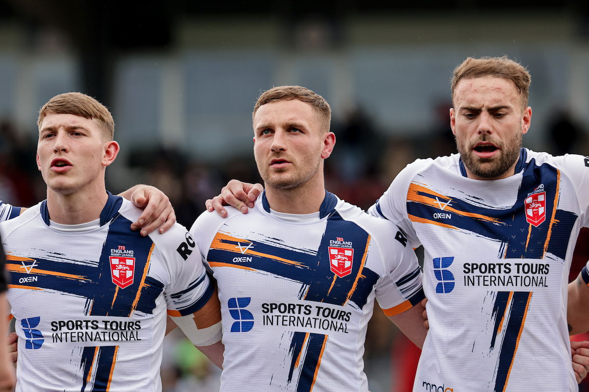 NRL forward Matty Nicholson in an England shirt