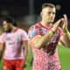 Leigh Leopards forward Jack Hughes applauds the fans
