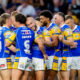 Leeds Rhinos players celebrate victory