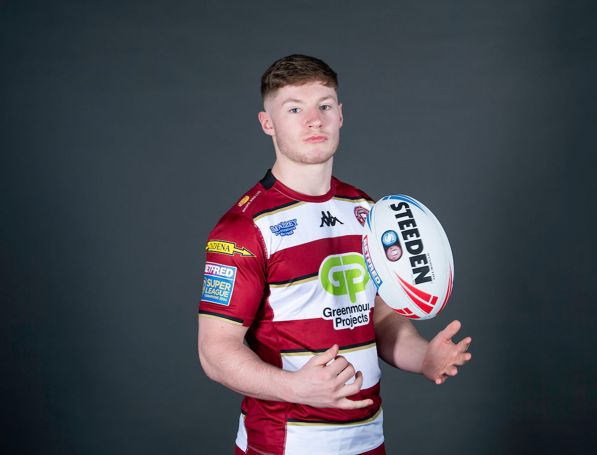 Wigan Warriors debutant Kian McDermott in media day shot