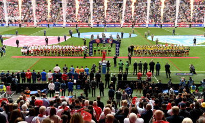 Hull KR and Warrington Wolves before Challenge Cup Final kick-off