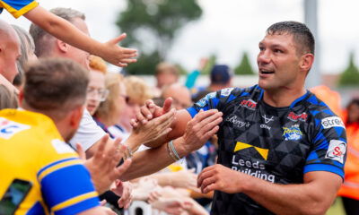 Leeds Rhinos winger Ryan Hall greets fans as rugby league fans share thoughts