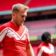 Hull KR hooker Jez Litten in warm-up
