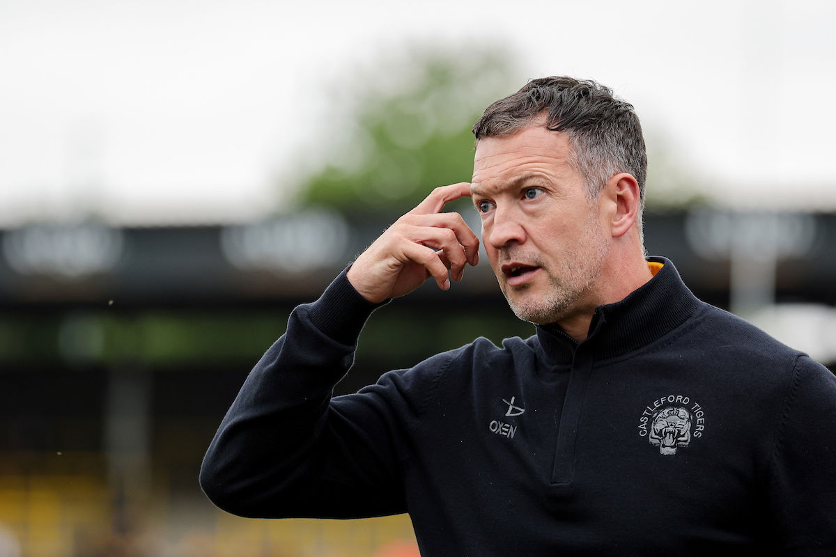 Castleford Tigers boss Danny McGuire looks on