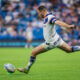 Wakefield Trinity fullback Max Jowitt takes a kick