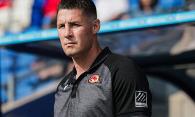 Catalans Dragons boss Joel Tomkins on the sidelines