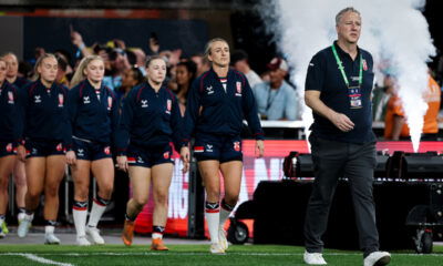 England Women head out onto the pitch in Las Vegas