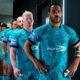 Huddersfield Giants captain Leroy Cudjoe leads his side out of the tunnel