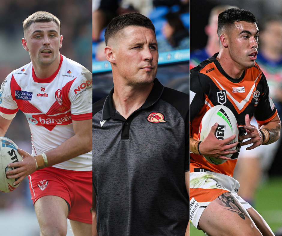 Lewis Dodd, Joel Tomkins, Charlie Staines of Catalans Dragons